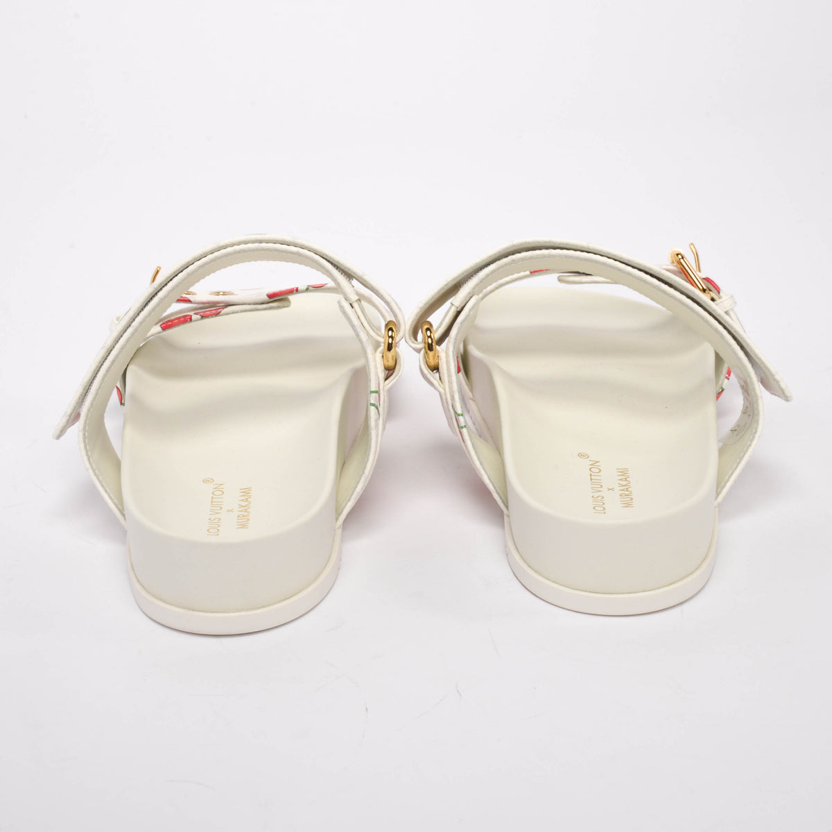 Louis Vuitton x TM White Monogram Cerises Bom Dia Comfort Flat Mules 38