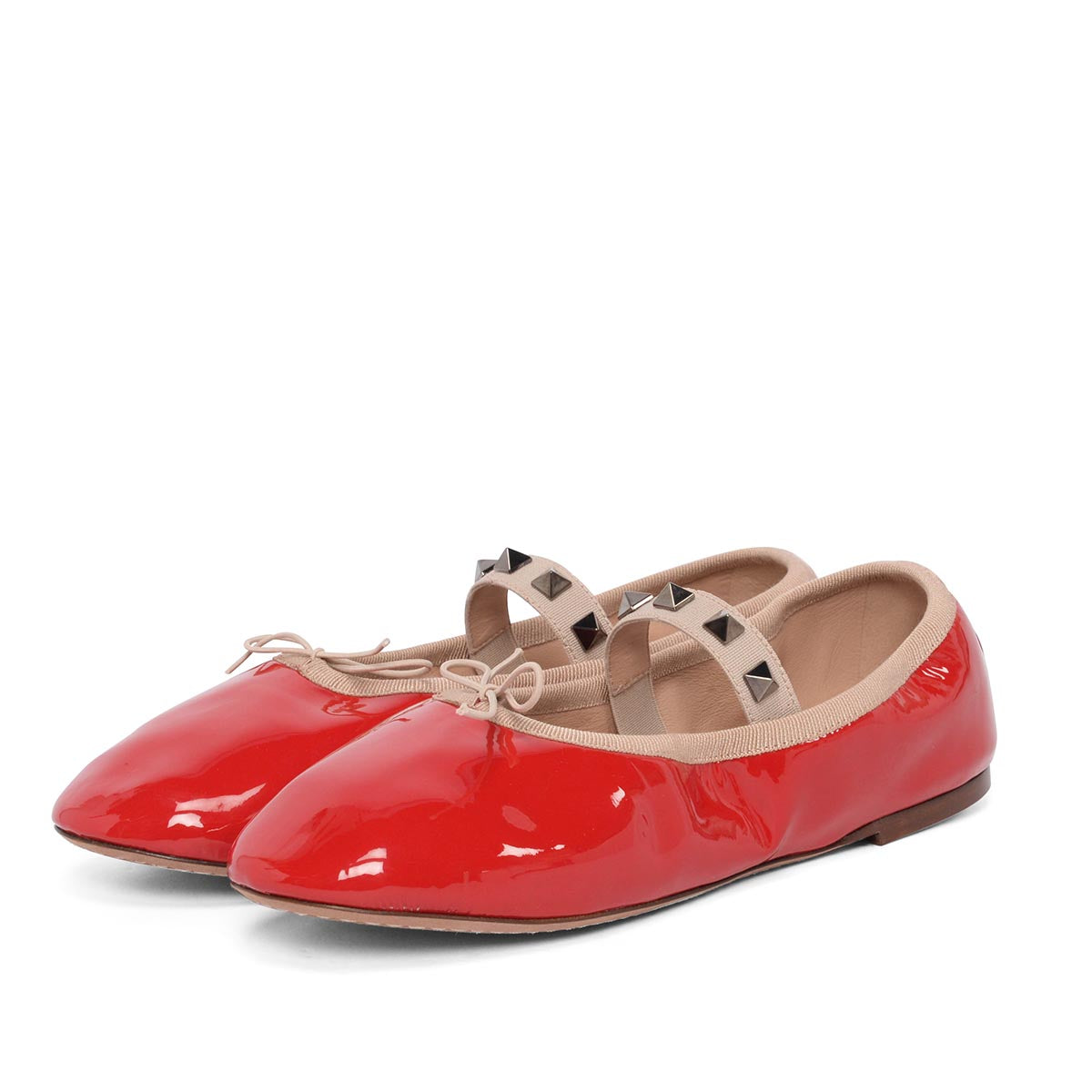 Valentino Red Patent Rockstud Ballerina Flats 36