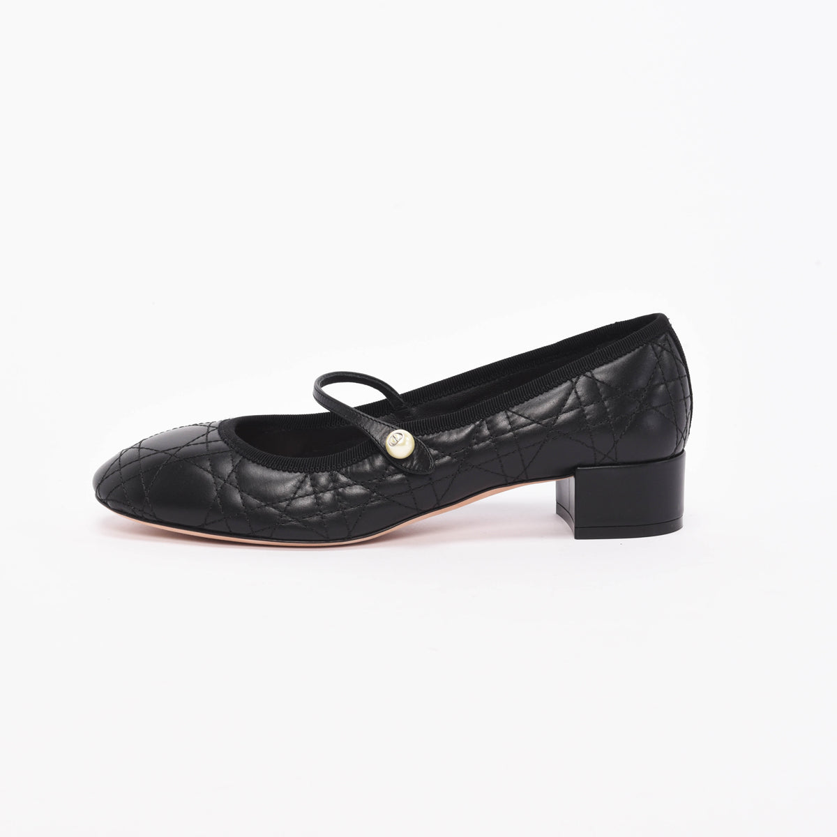 Dior Black Cannage Calfskin Ballet Pumps 38.5