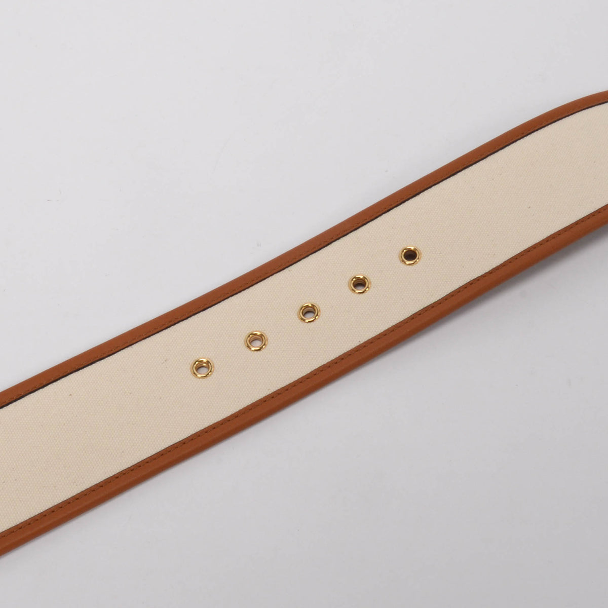 Fendi Ivory Vitello & Canvas King FF Belt