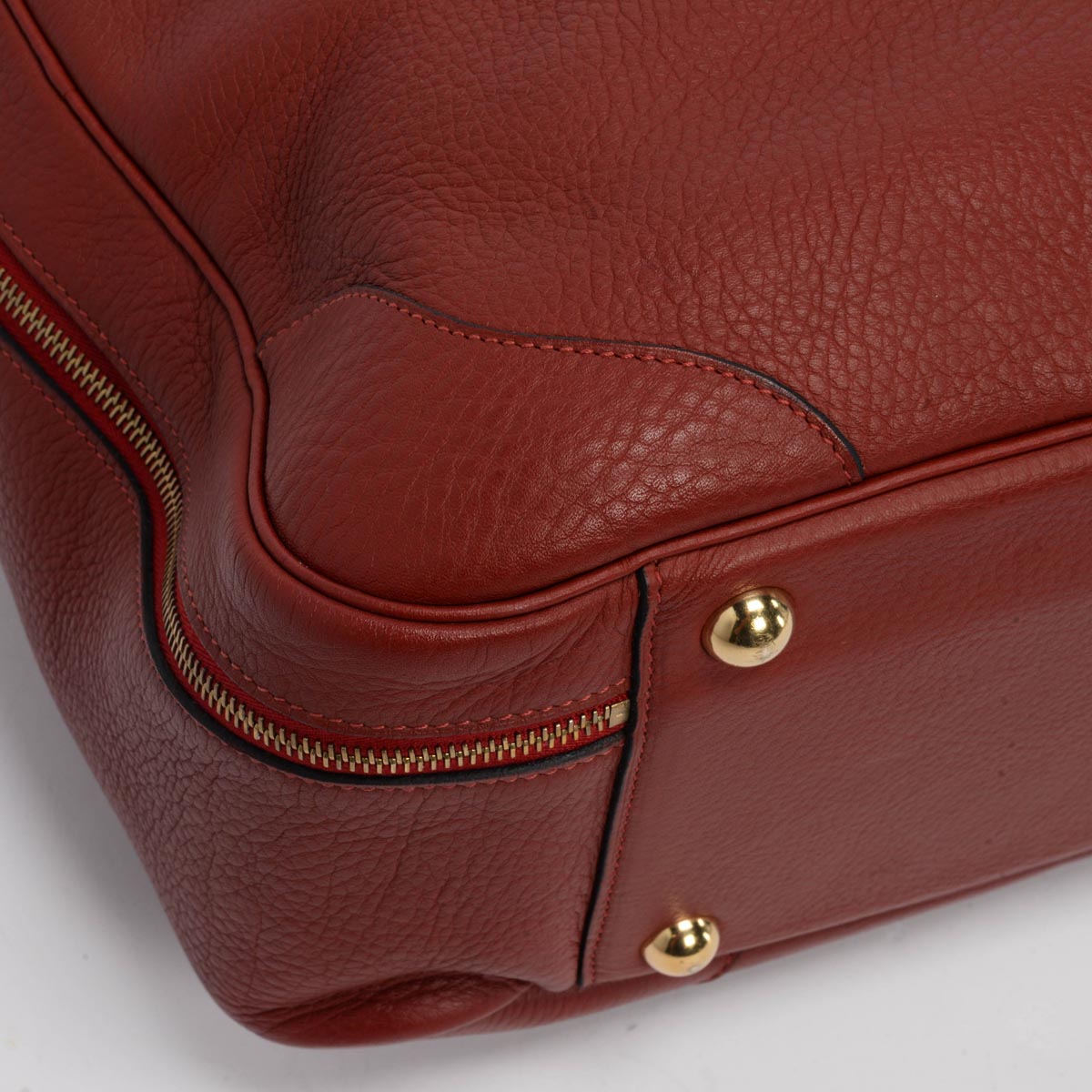 Hermes Rouge H Clemence Victoria Travel Bag 50