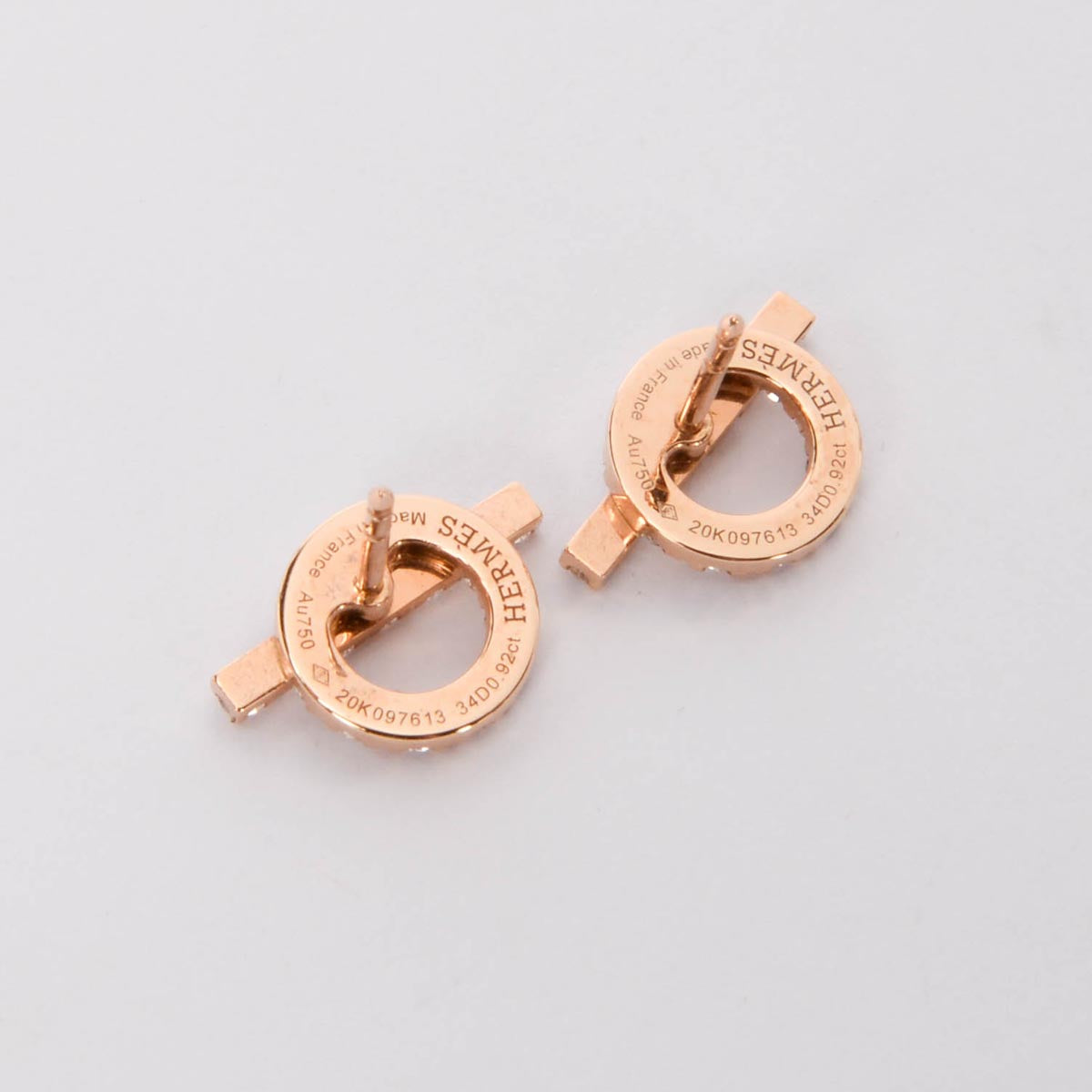 Hermes 18k Rose Gold & Diamond Finesse Earrings