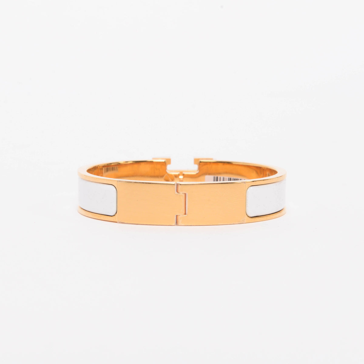 Hermes Blanc Gold Plated Enamel Clic H Bracelet