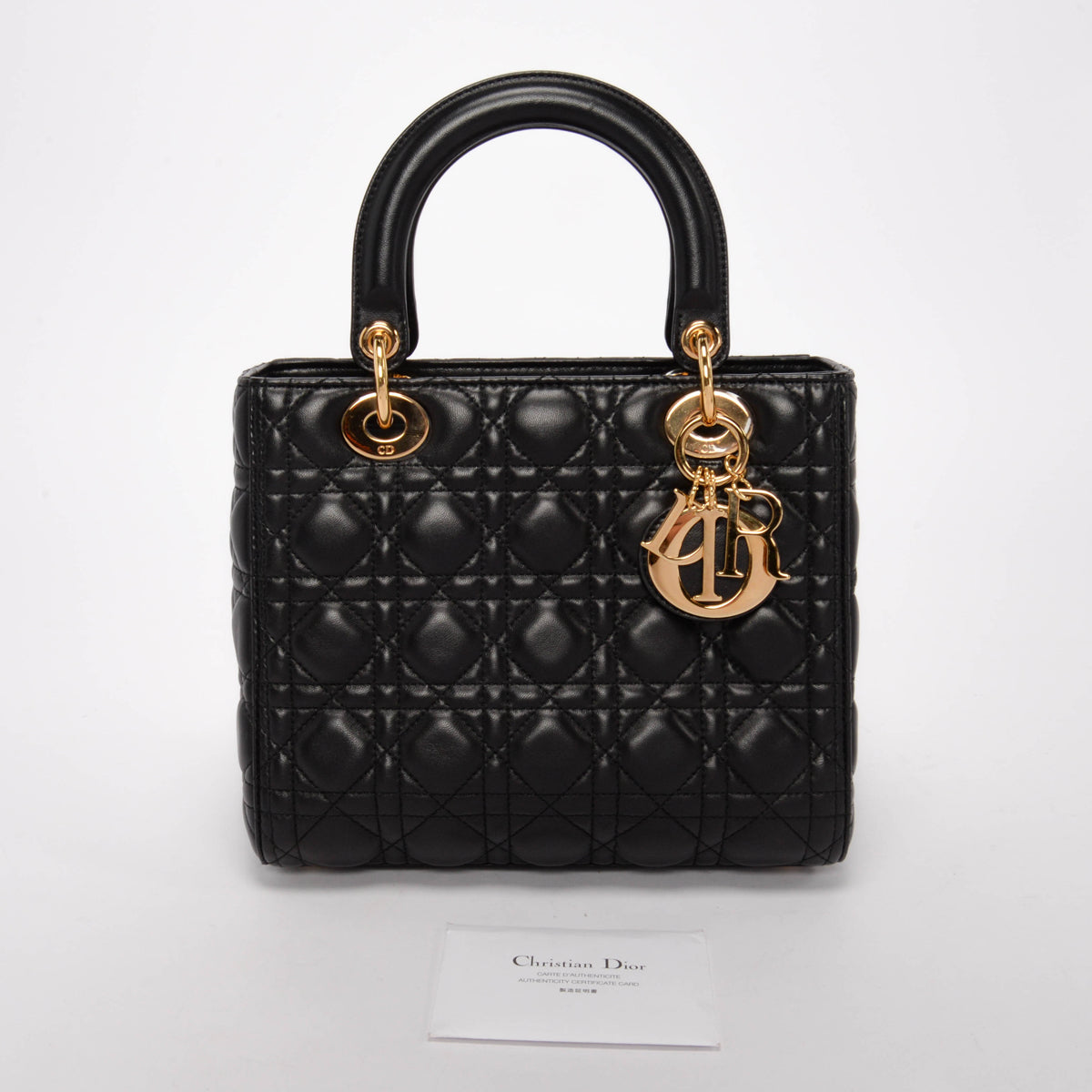 Dior Black Cannage Lambskin Medium Lady Dior Bag