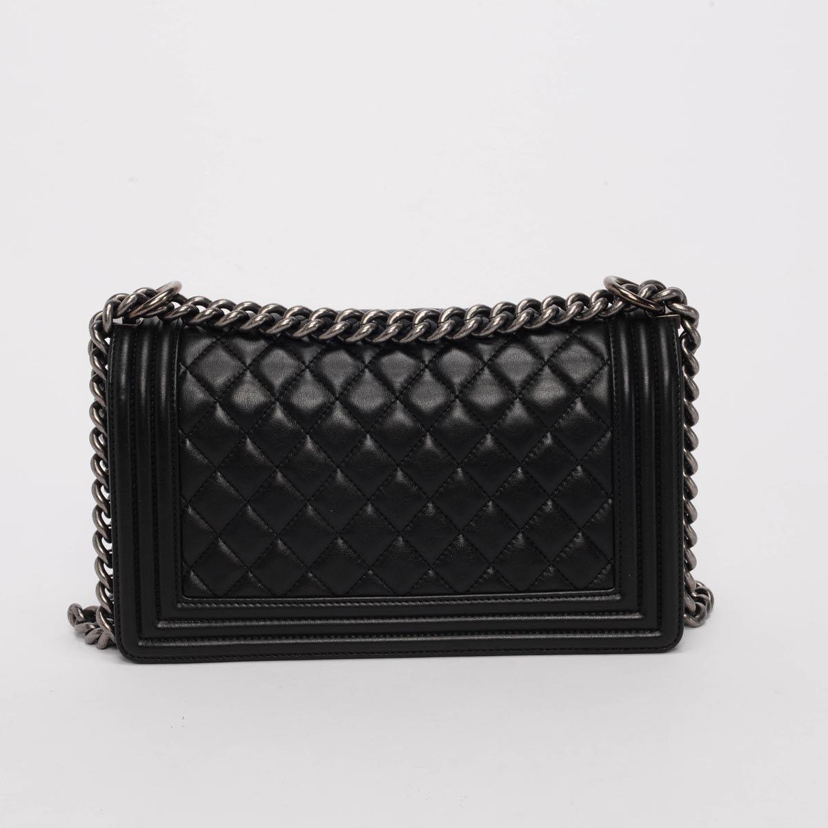 Chanel Black Quilted Lambskin New Medium Boy Bag