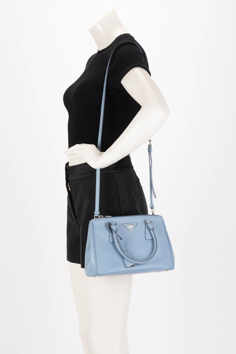 Prada Astrale Blue Saffiano Lux Small Galleria Bag