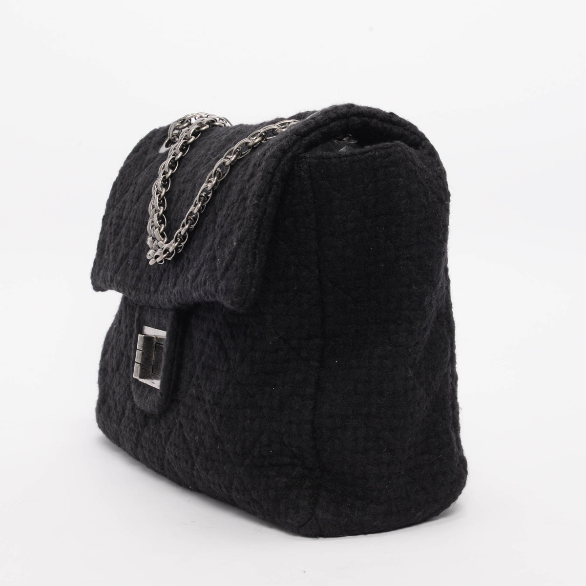 Chanel Black Quilted Boucle 2.55 Reissue XXL Flap Bag