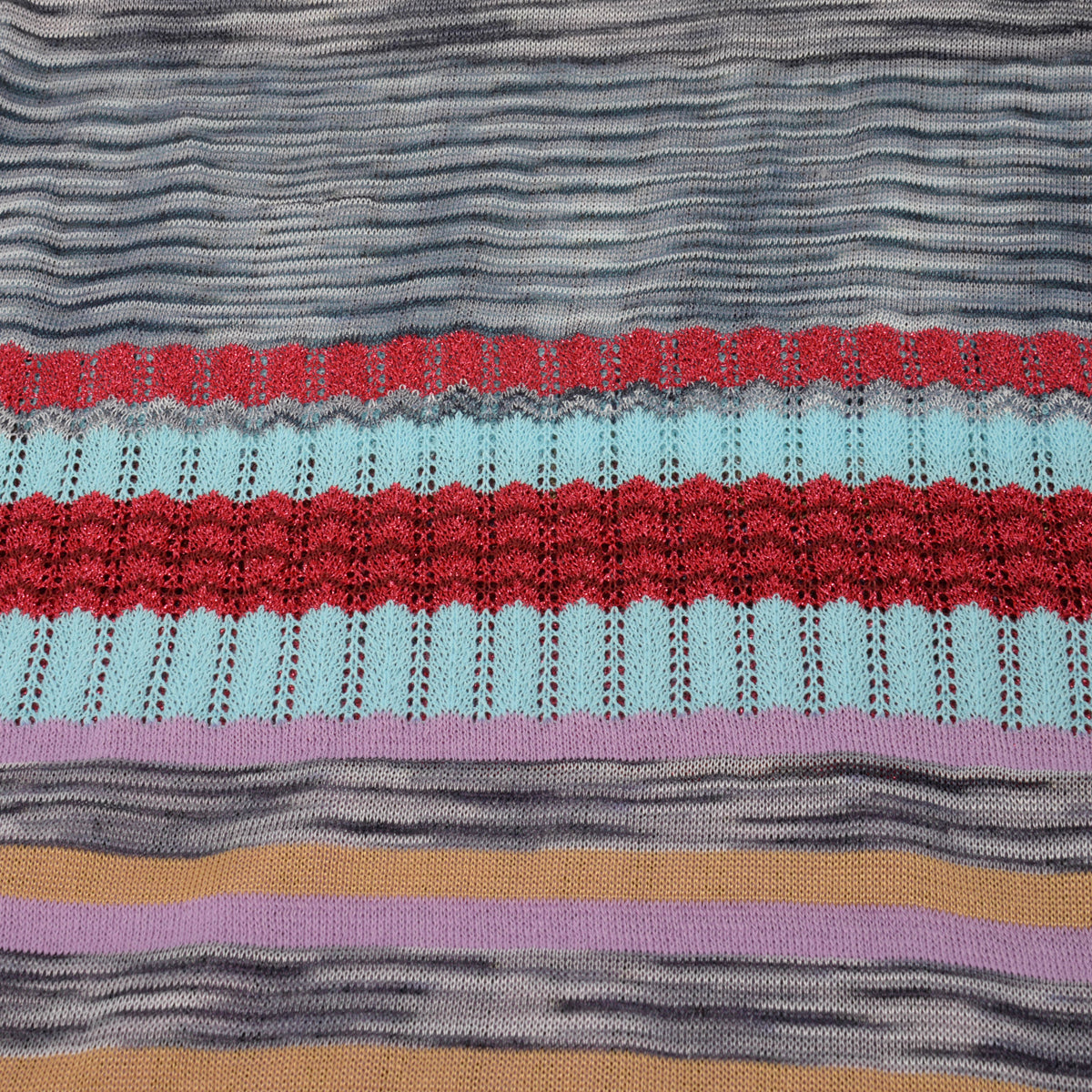 Missoni Multi Colour Cotton Viscose Blend Striped Scarf