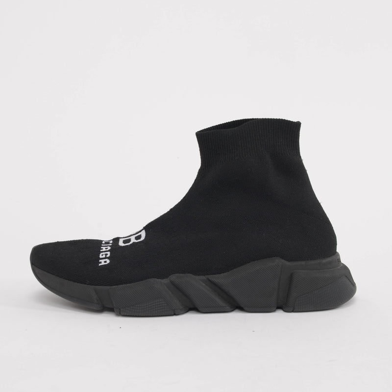 Balenciaga Black Stretch Knit Speed Sock Sneakers 41 - Blue Spinach