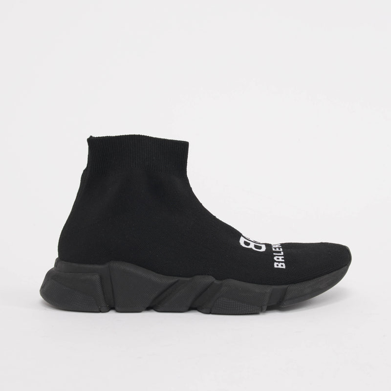 Balenciaga Black Stretch Knit Speed Sock Sneakers 41 - Blue Spinach