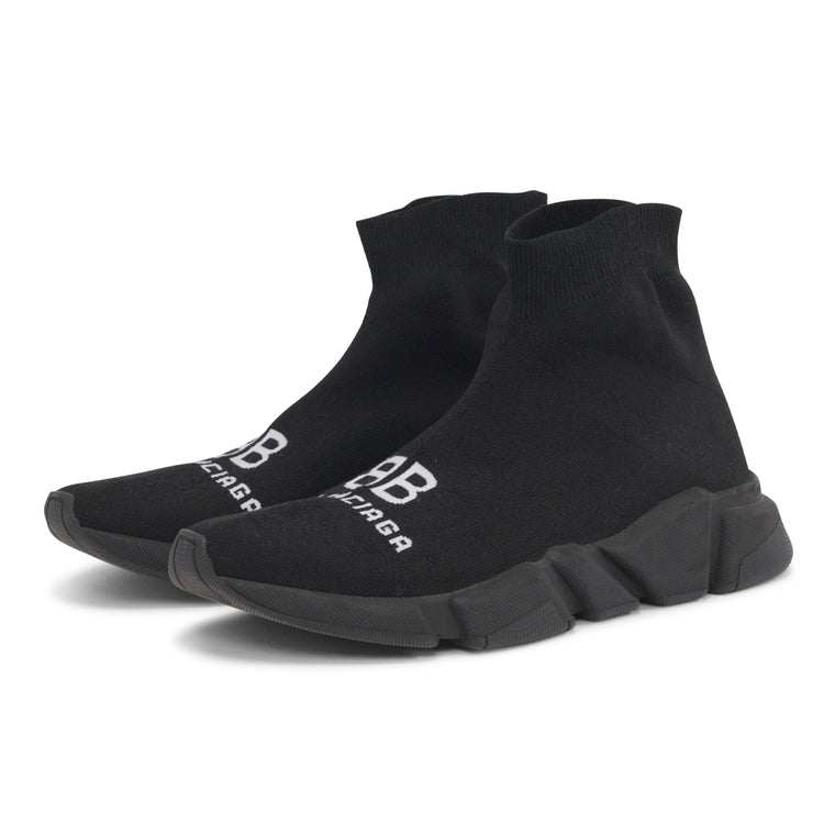 Balenciaga Black Stretch Knit Speed Sock Sneakers 41