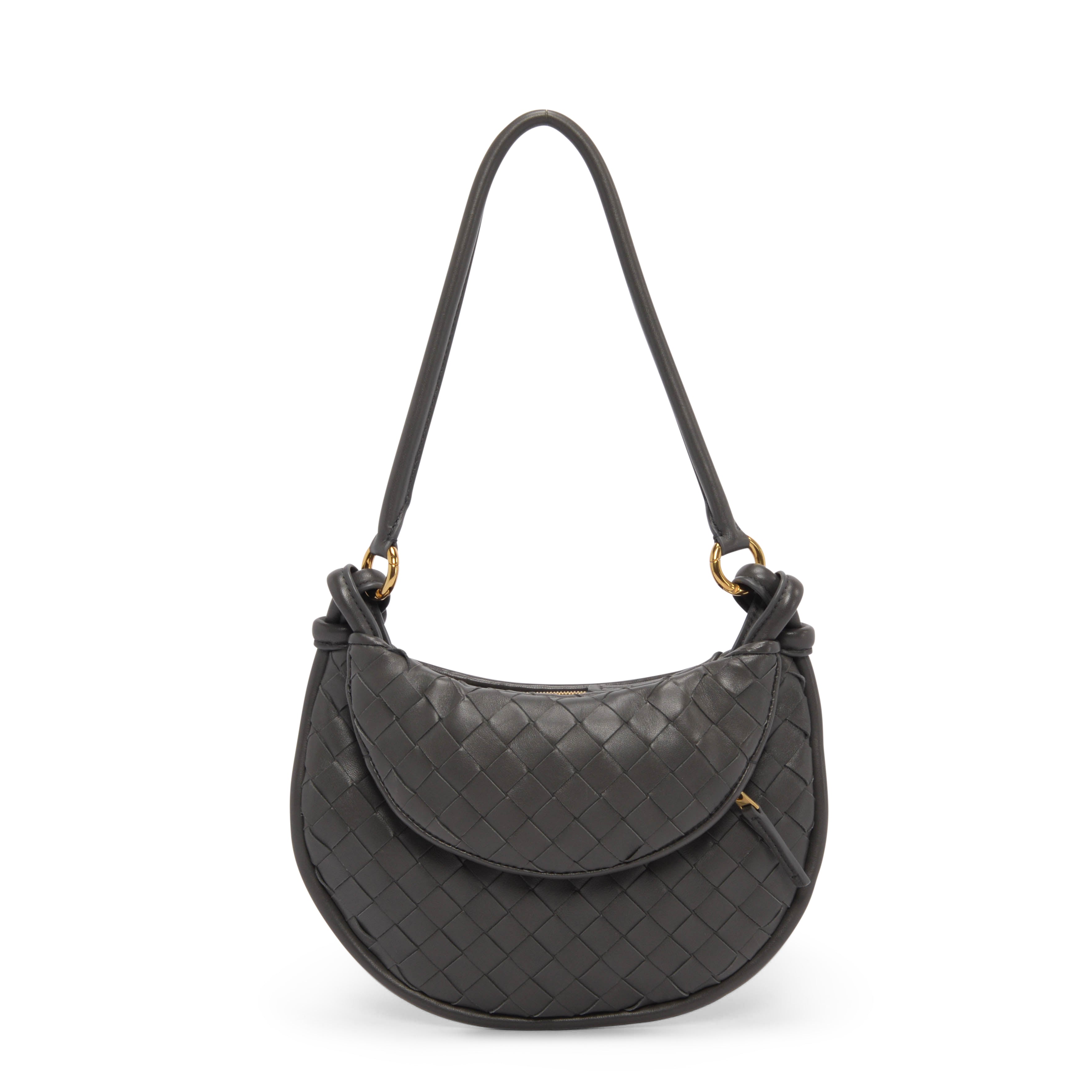 Bottega Veneta Graphite Intrecciato Lambskin Small Gemelli Bag