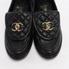 Chanel Black Quilted CC Turnlock Loafers 37.5 - Blue Spinach