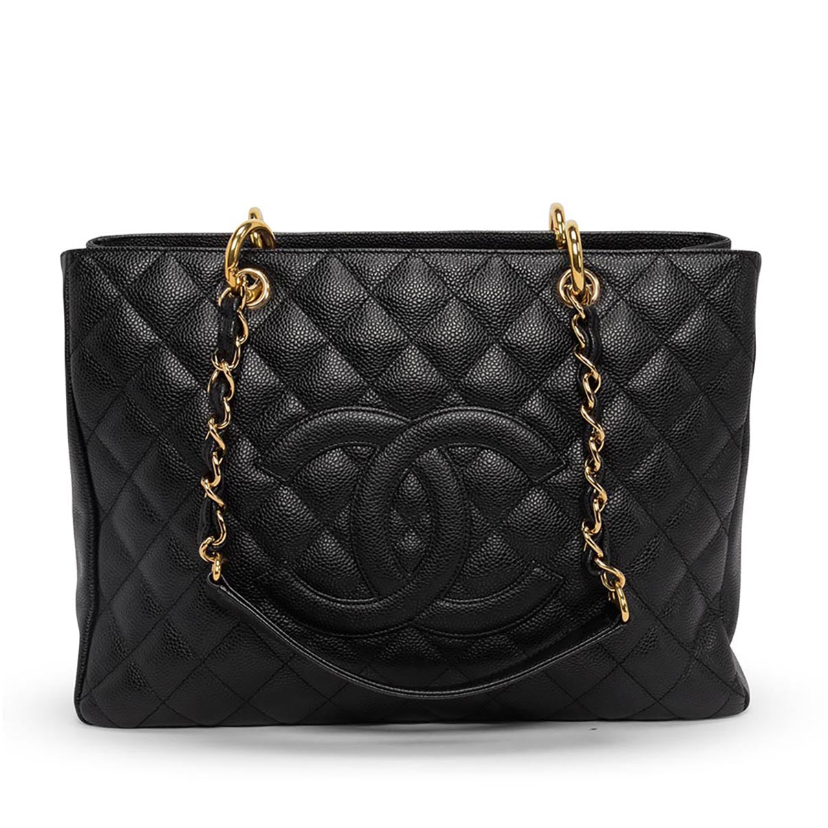 Chanel Black Quilted Caviar Grand Shopping Tote