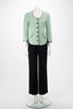 Chanel Green Tweed Belted Jacket FR 36 - Blue Spinach