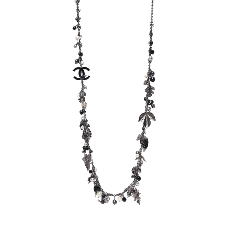 Chanel Ruthenium Nature Charm Long Necklace - Blue Spinach