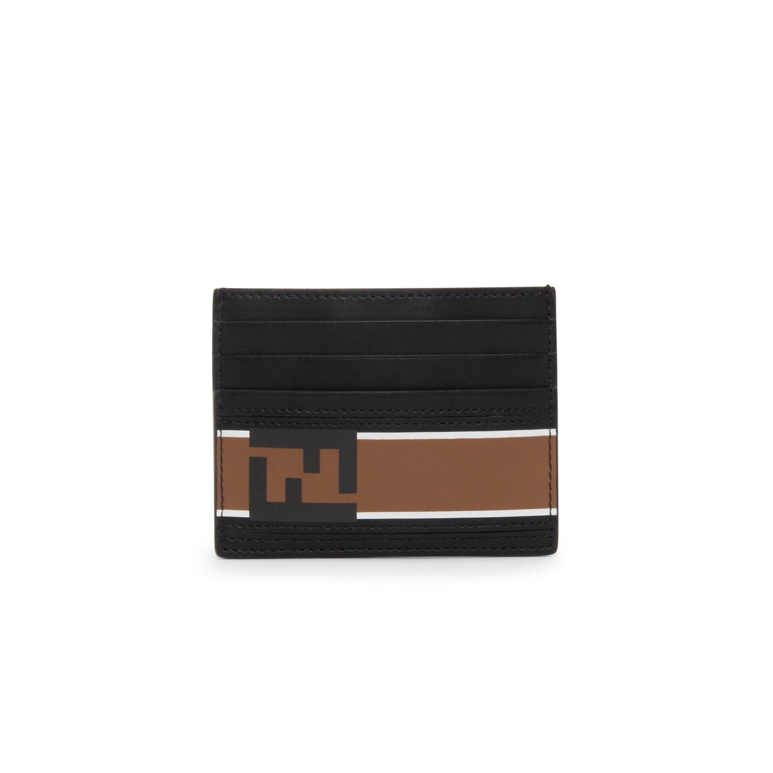 Fendi Black Calfskin Forever Fendi Card Holder