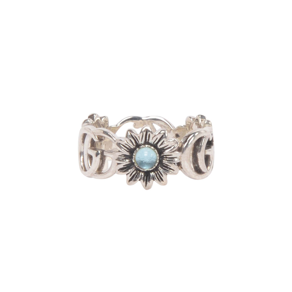Gucci Sterling Silver MOP Double G Ring