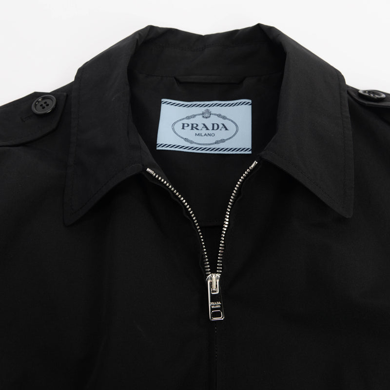 Prada Black Nylon Zip Front Jacket IT 44 - Blue Spinach