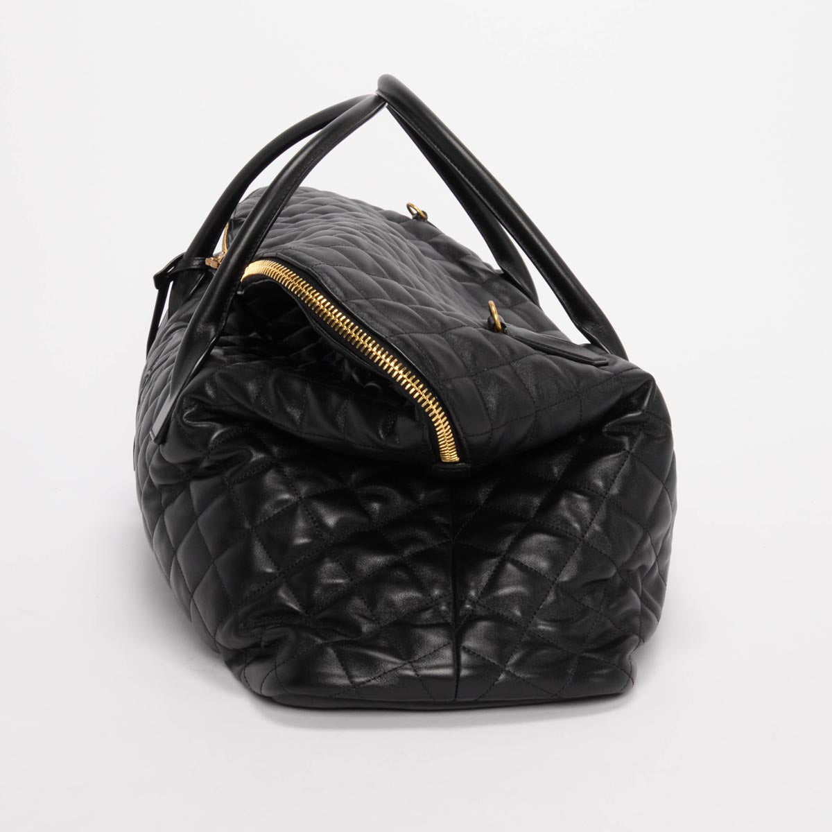 Saint Laurent Black Quilted Calfskin ES Giant Travel Bag