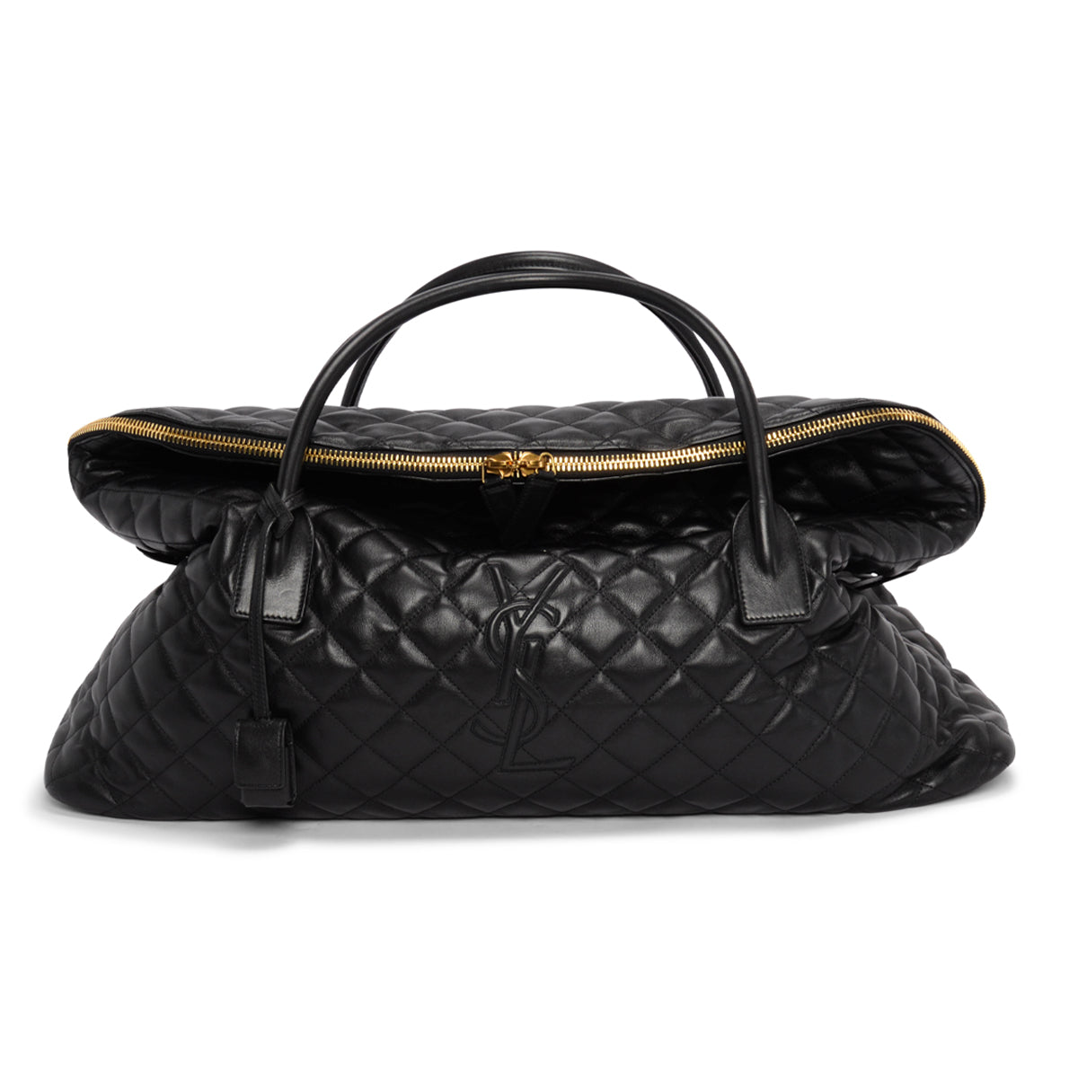Saint Laurent Black Quilted Calfskin ES Giant Travel Bag