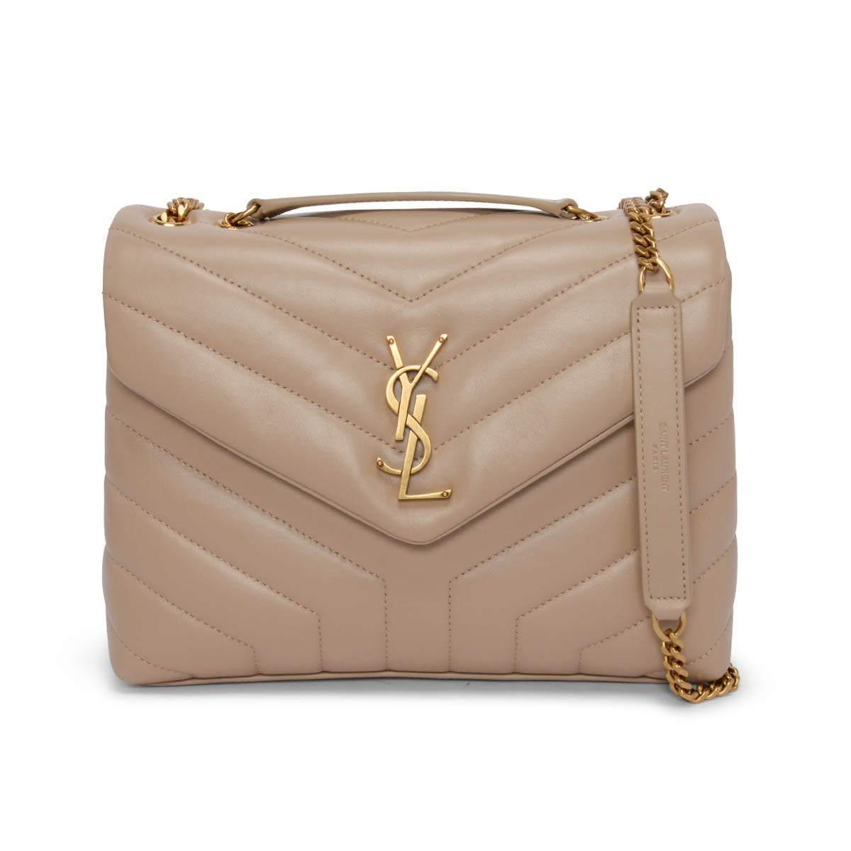 Saint Laurent Dark Beige Matelasse Small Lou Lou Bag