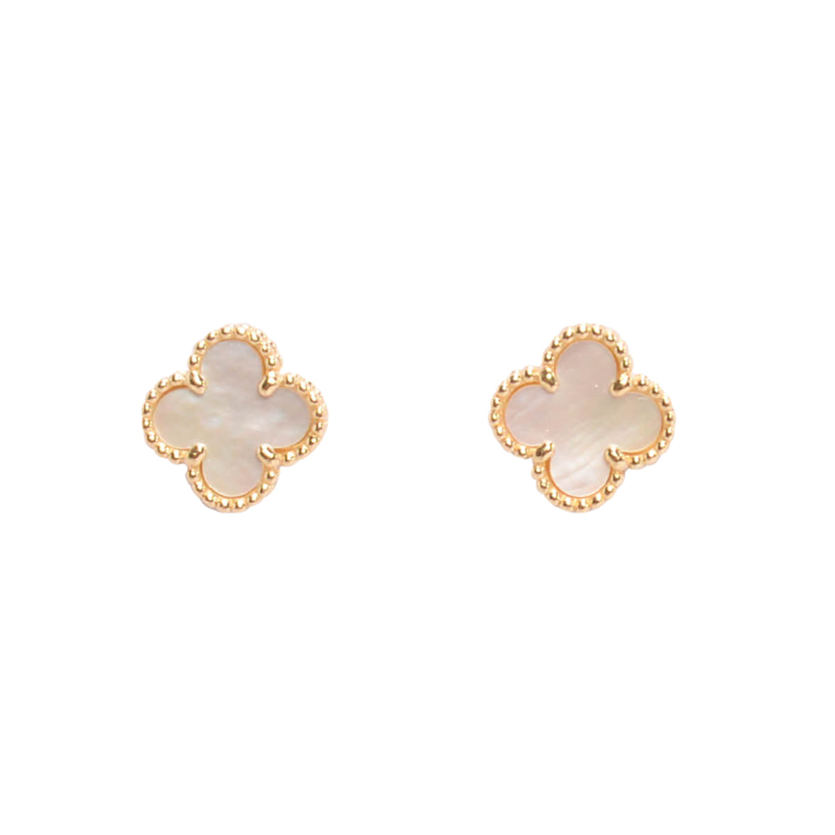 Van Cleef & Arpels Mother of Pearl Sweet Alhambra Stud Earrings