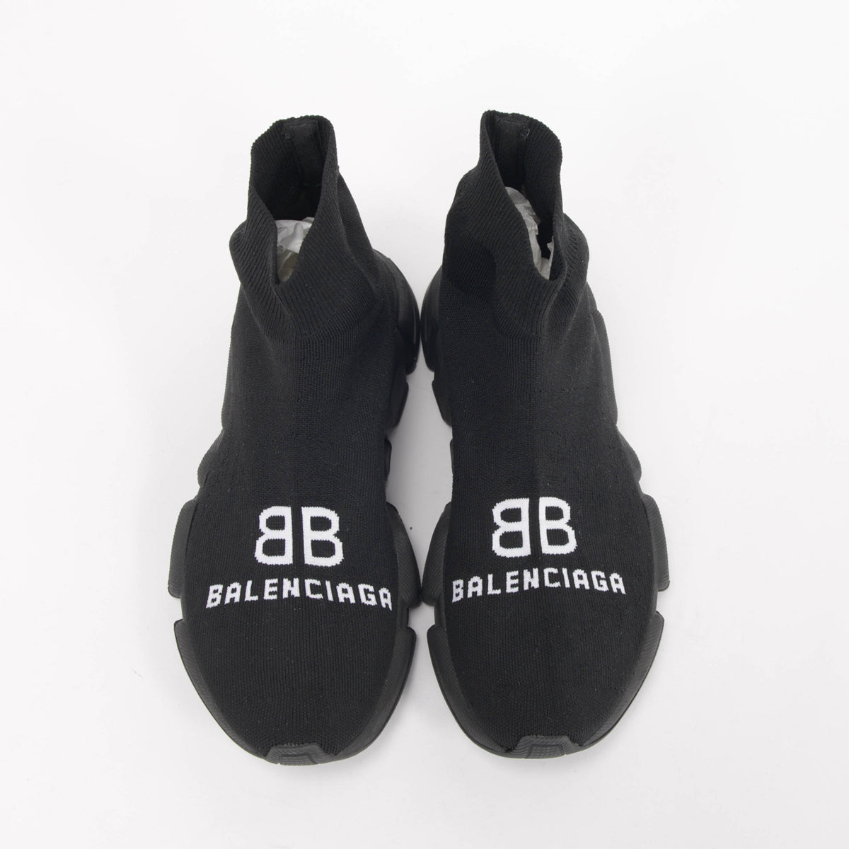 Balenciaga Black Stretch Knit Speed Sock Sneakers 41