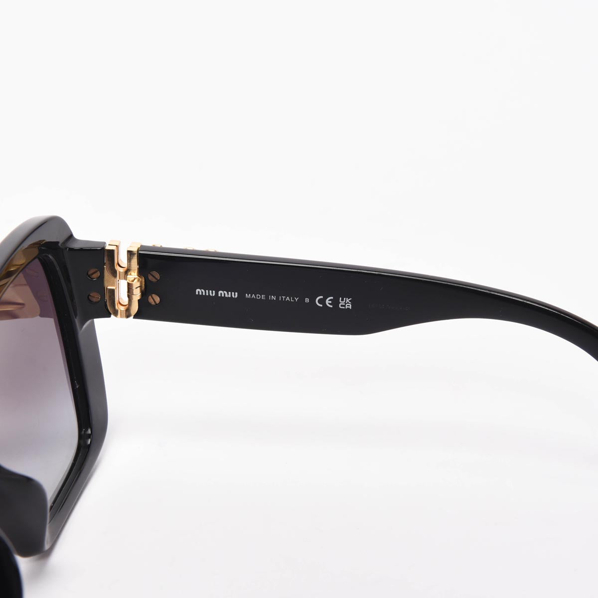 Miu Miu Black Acetate Logo Sunglasses