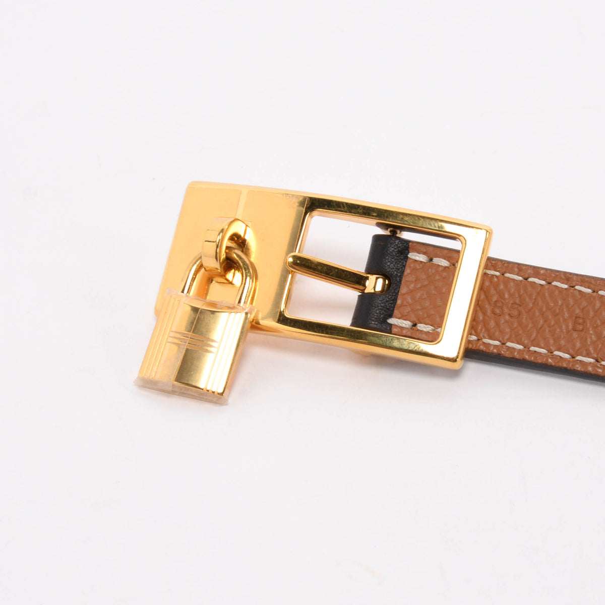 Hermes Black & Gold Epsom Lucky 15 Reversible Belt