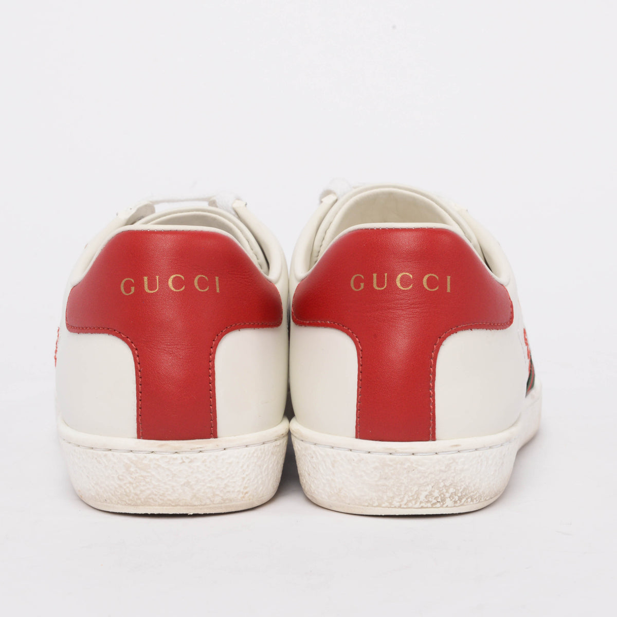 Gucci White Leather Cat Embroidered Ace Sneakers 37.5