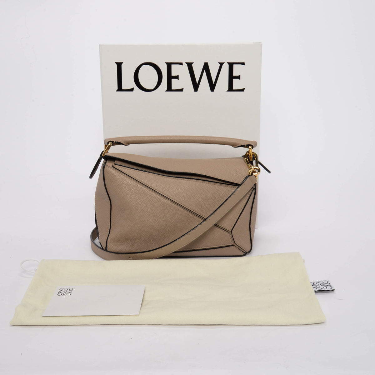 Loewe Sand Grained Calfskin Small Puzzle Bag