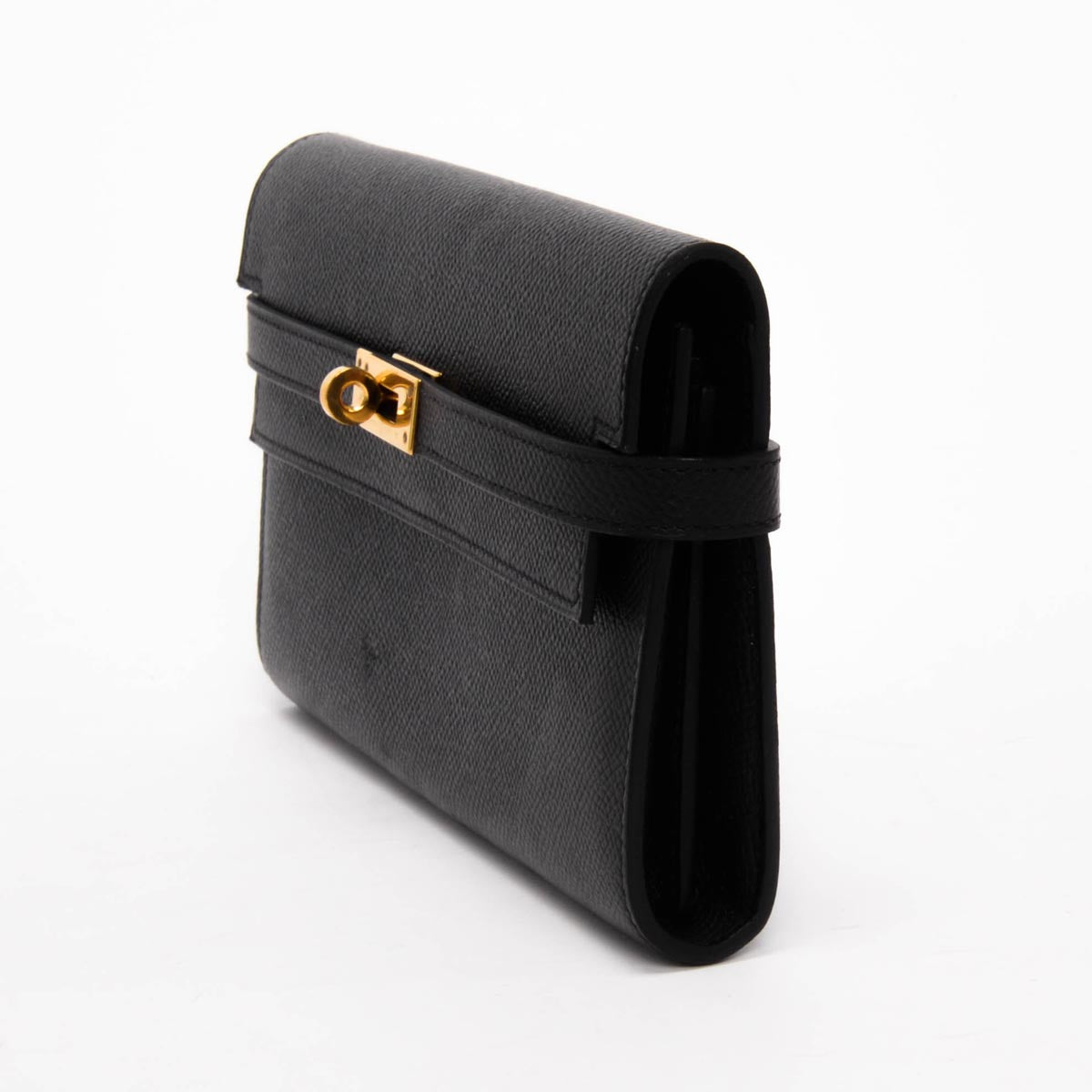 Hermes Black Epsom Kelly Long Wallet