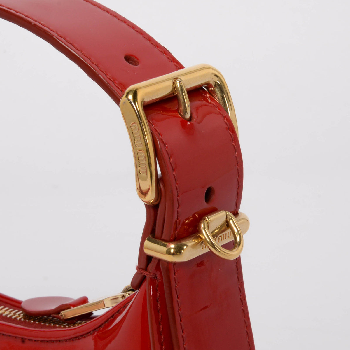 Miu Miu Red Patent Mini Hobo Bag