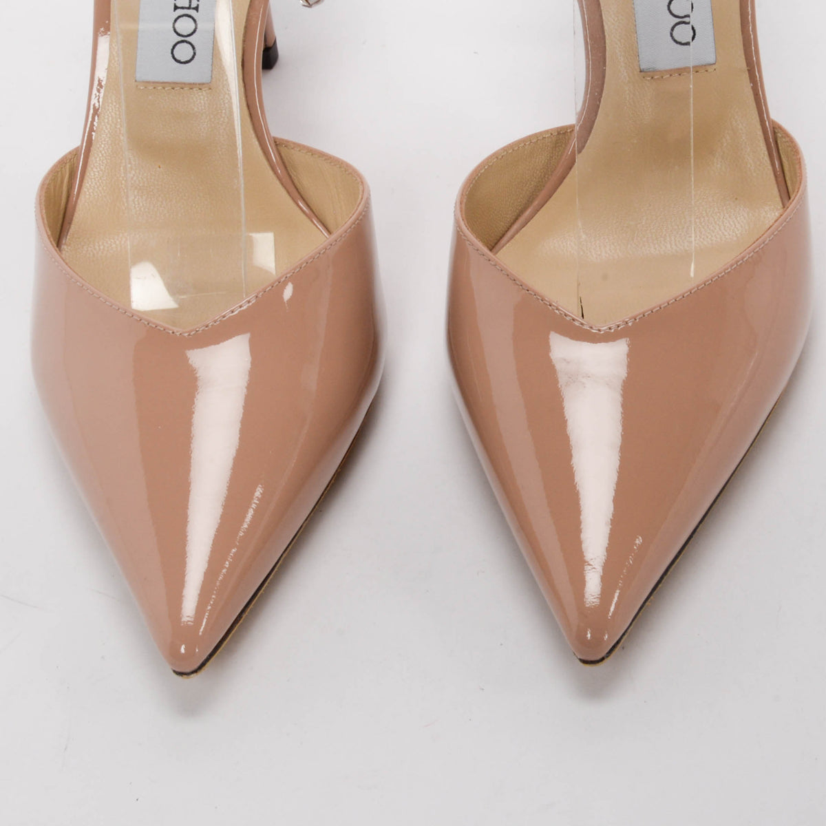 Jimmy Choo Ballet Pink Patent Crystal Saeda Pumps 38