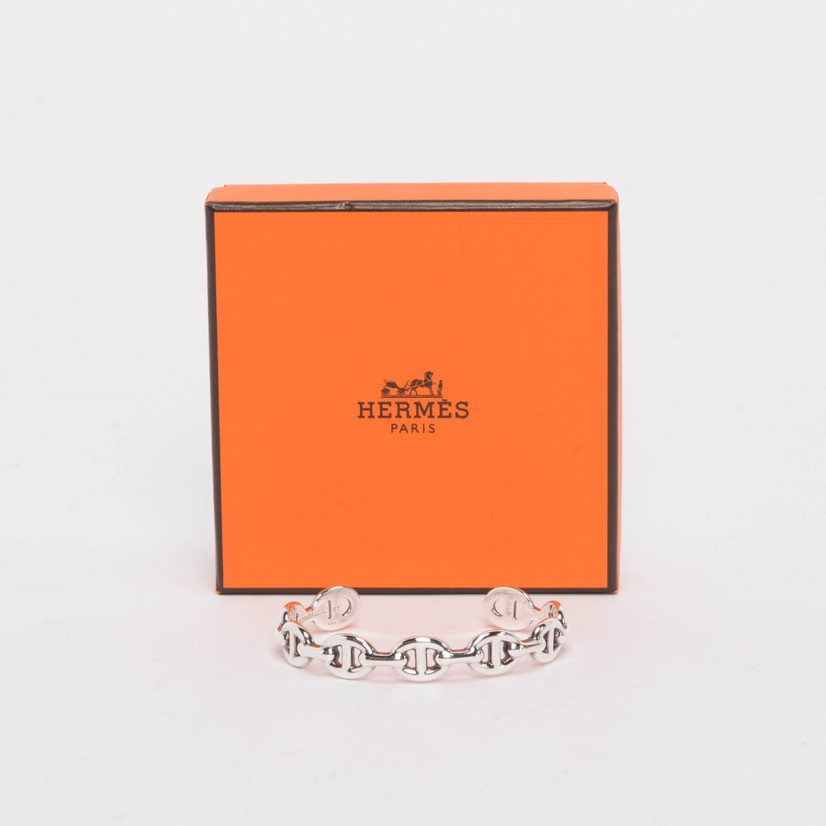 Hermes Sterling Silver Chain D'Ancre Enchainee Bracelet