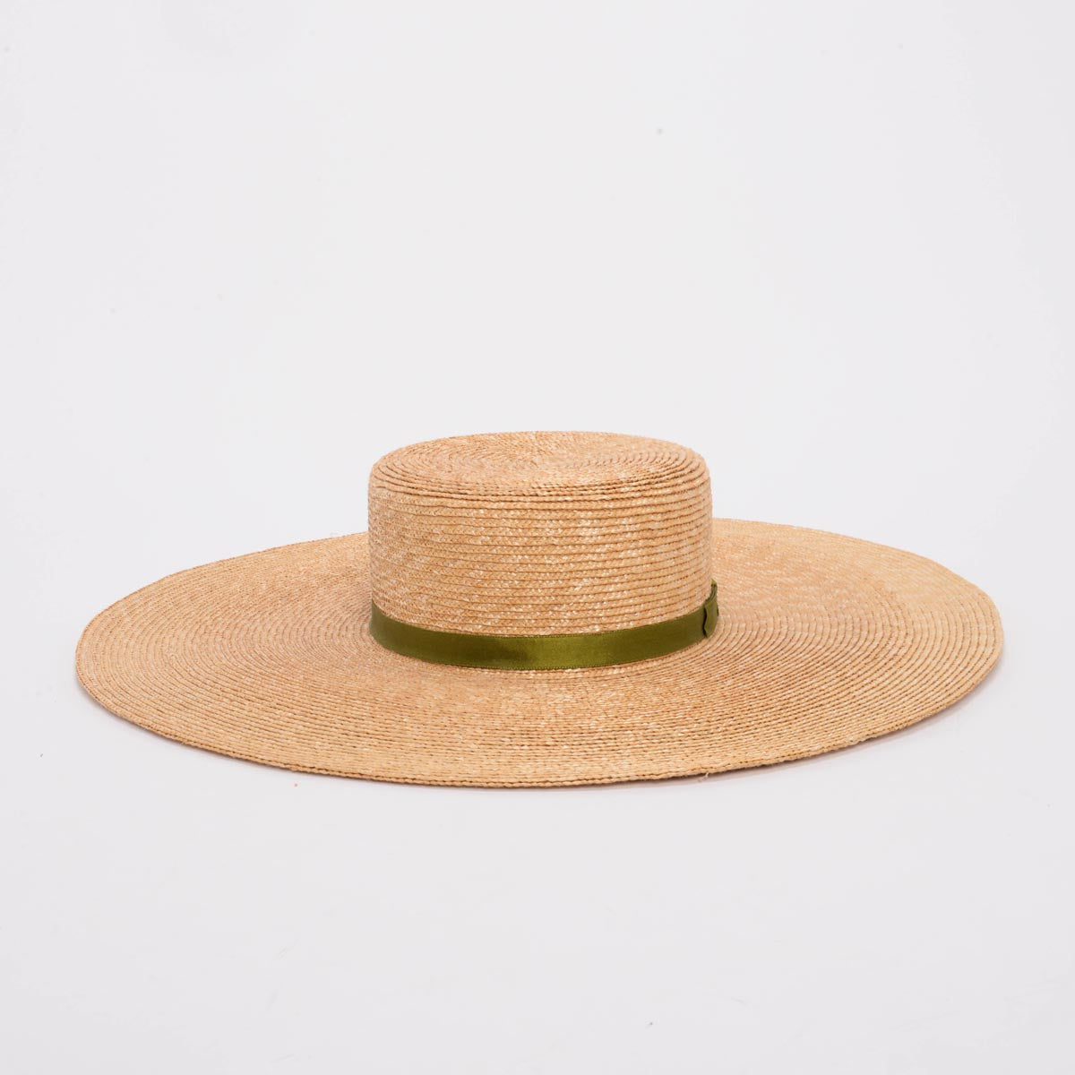 Chanel Ivory Abaca Straw CC Ribbon Wide Brim Hat