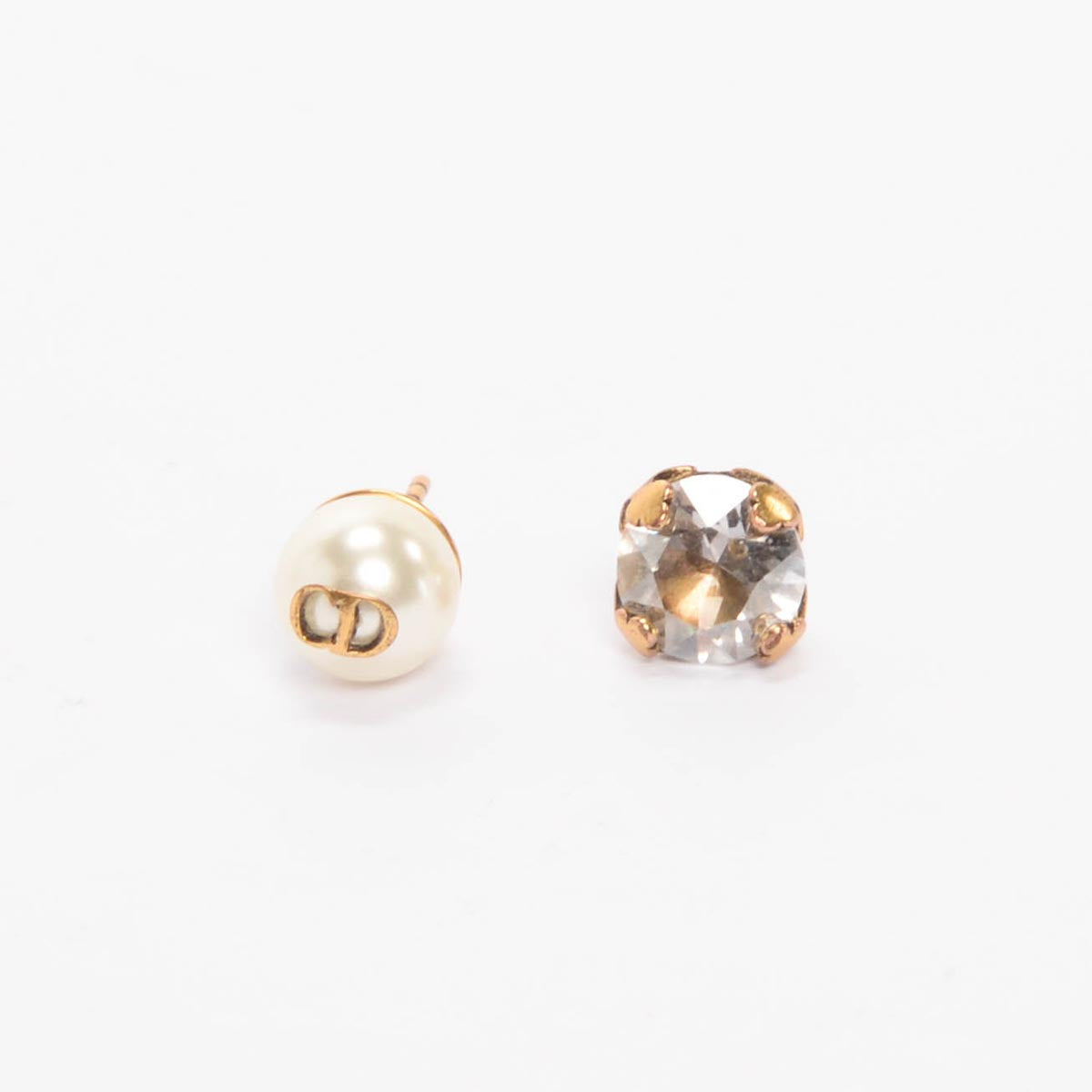 Dior Gold Tone Pearl Tribale Lucky Charm Earrings
