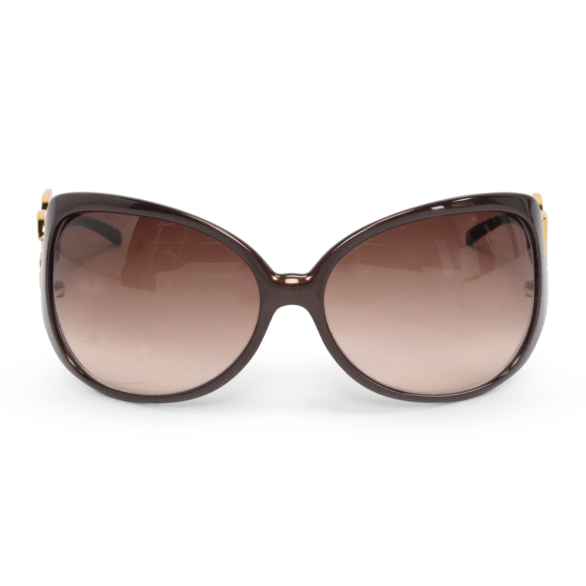 Dolce & Gabbana Brown Crystal Logo Sunglasses