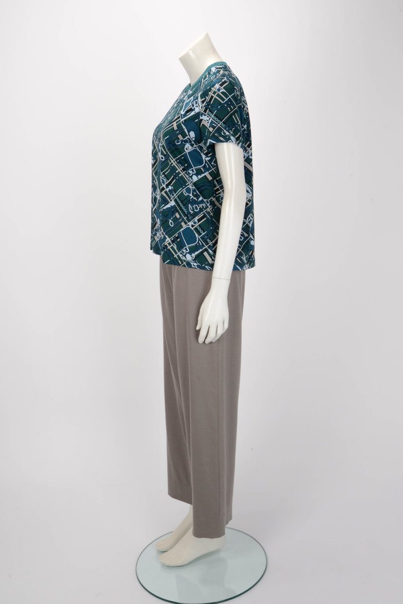 Hermes Grey Cashmere Blend Zip Trim Pants FR 40
