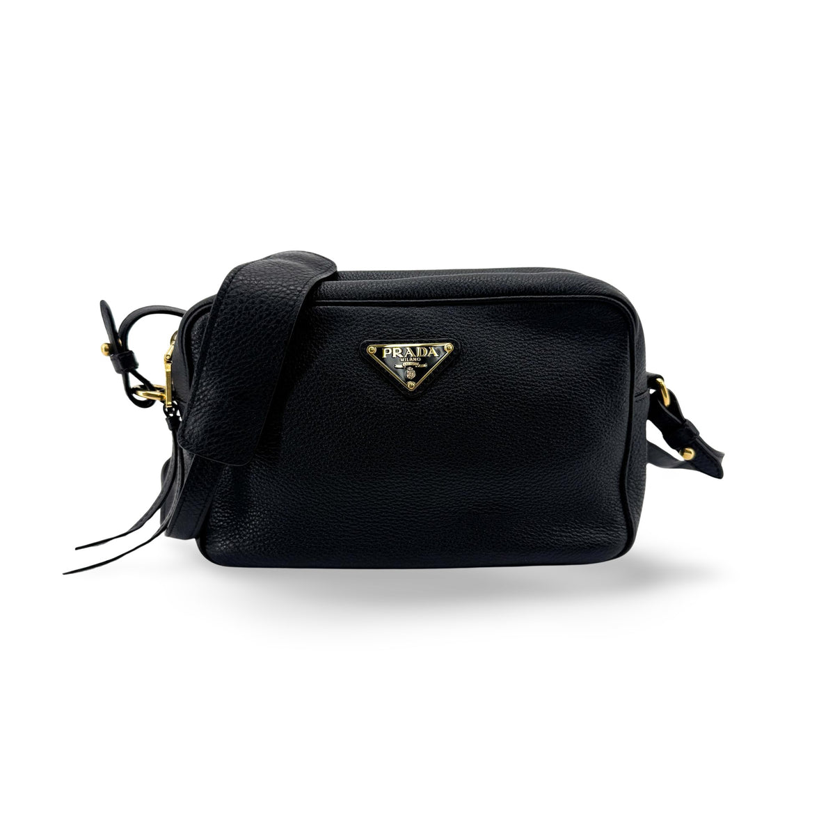 Prada Black Vitello Phenix Camera Bag