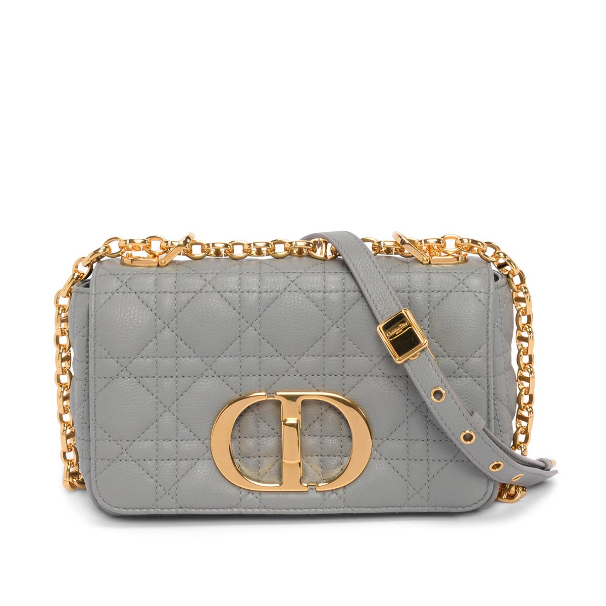 Dior Grey Cannage Calfskin Small Caro Bag