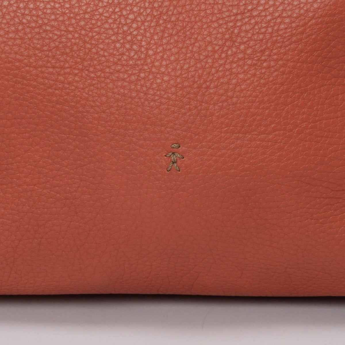 Henry Beguelin Brick and Tan Calfskin Top Stitched Shoulder Bag
