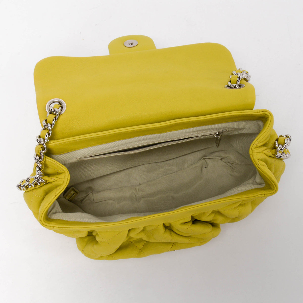 Chanel Chartreuse Washed Lambskin Chain Around Bag