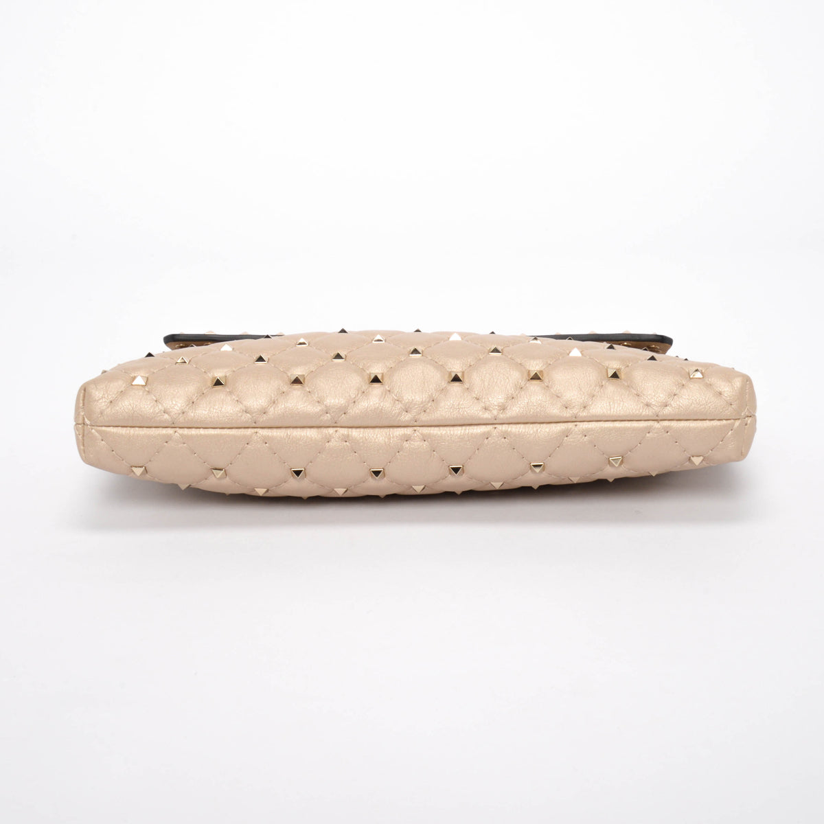 Valentino Champagne Laminated Nappa Rockstud Spike Clutch