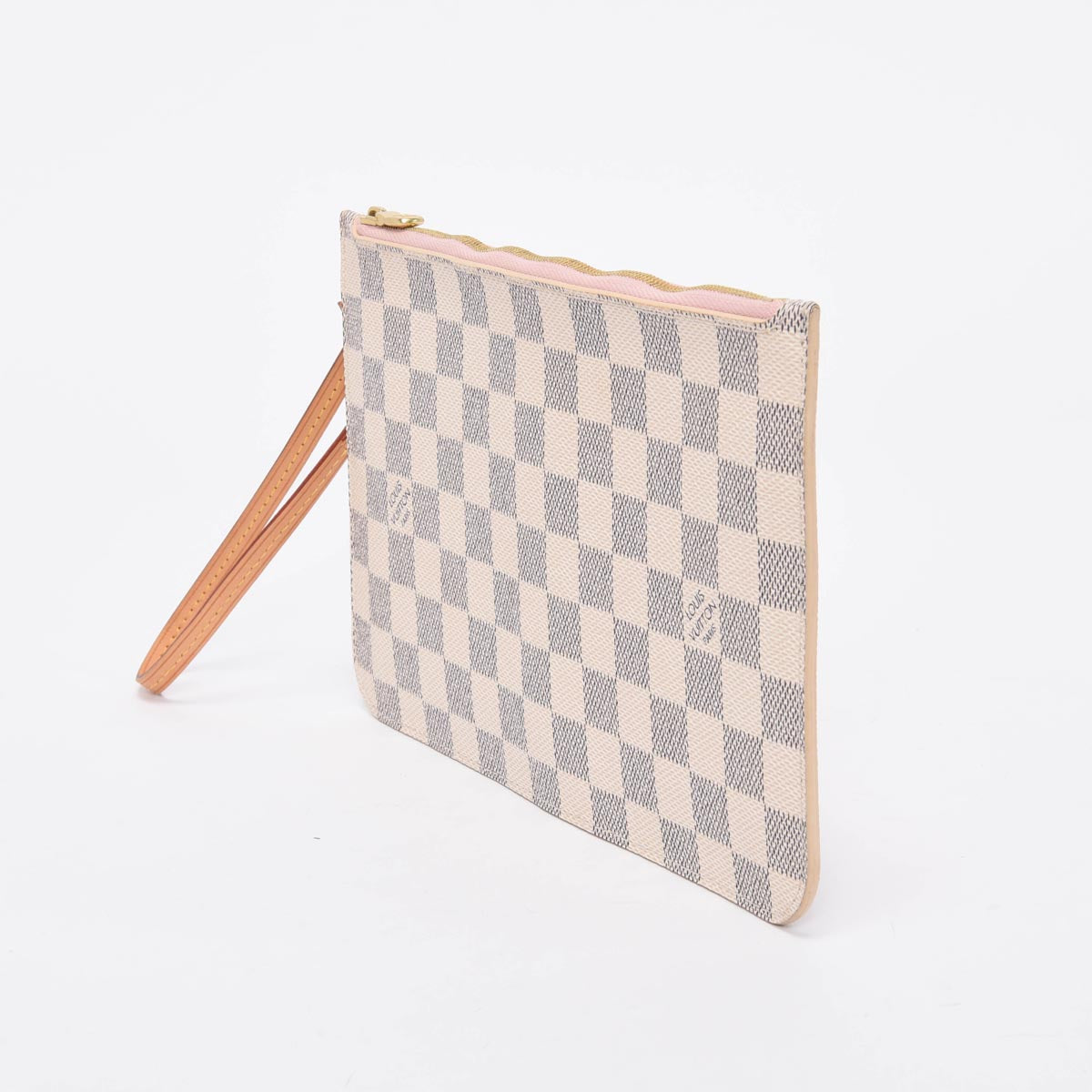 Louis Vuitton Rose Ballerine Damier Azur Neverfull Pouch