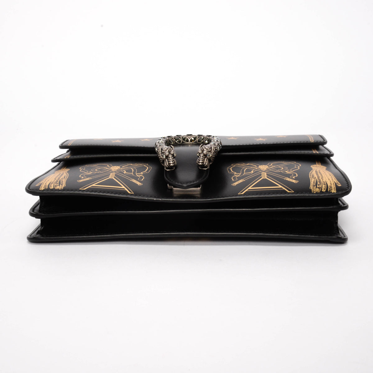 Gucci Black Calfskin Star Tassel Print Small Dionysus Bag