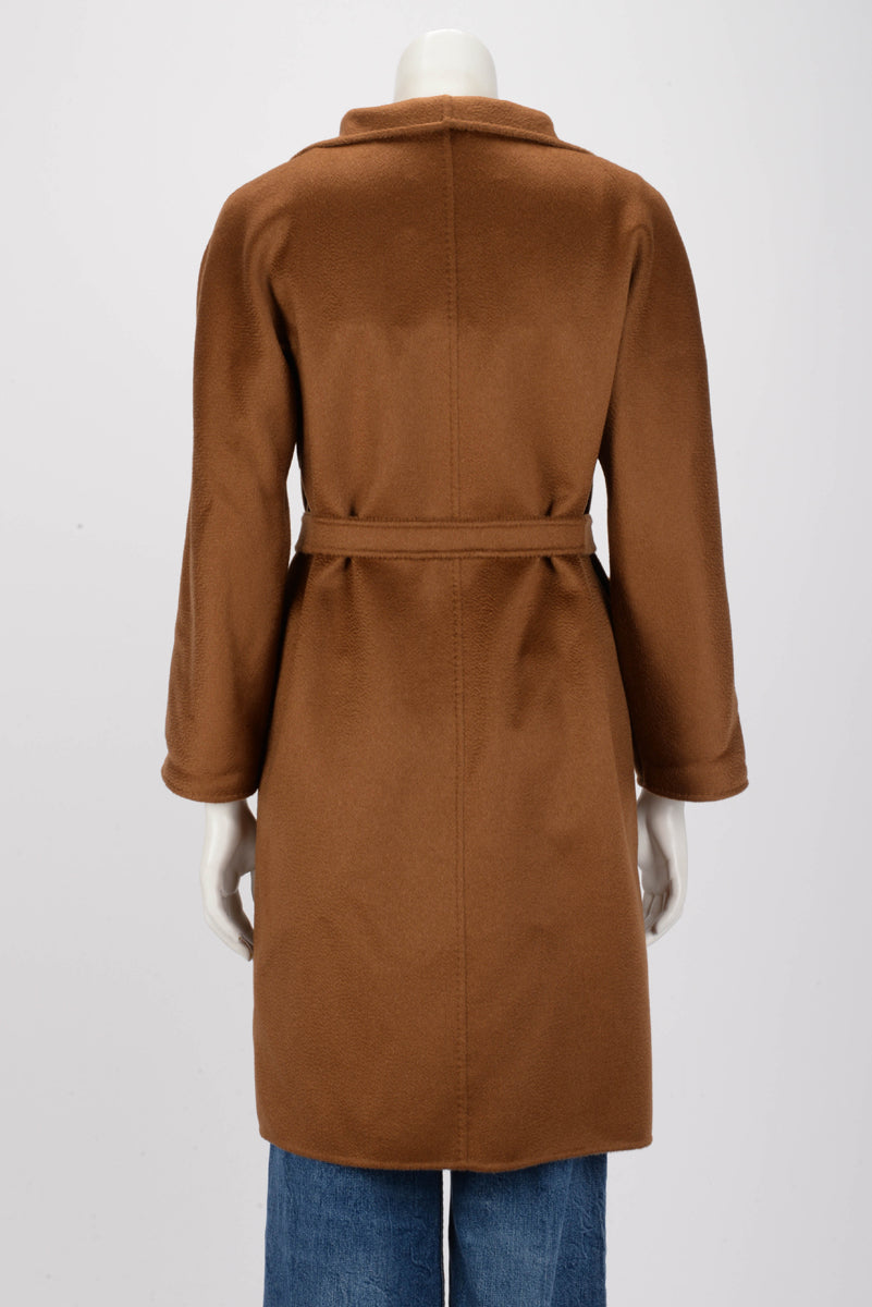 Max Mara Tobacco Cashmere Cardigan Coat IT 34