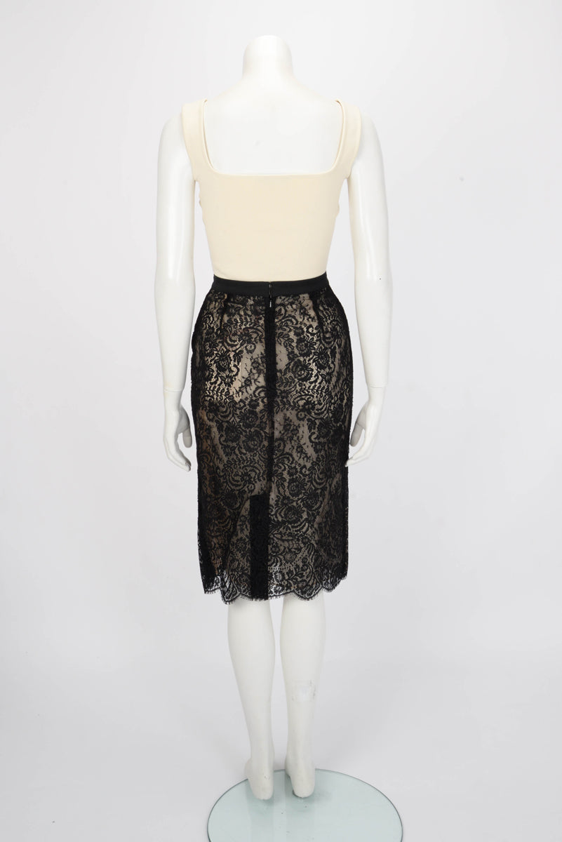 Alexander McQueen Black Lace Obsession Sheer Pencil Skirt IT 38