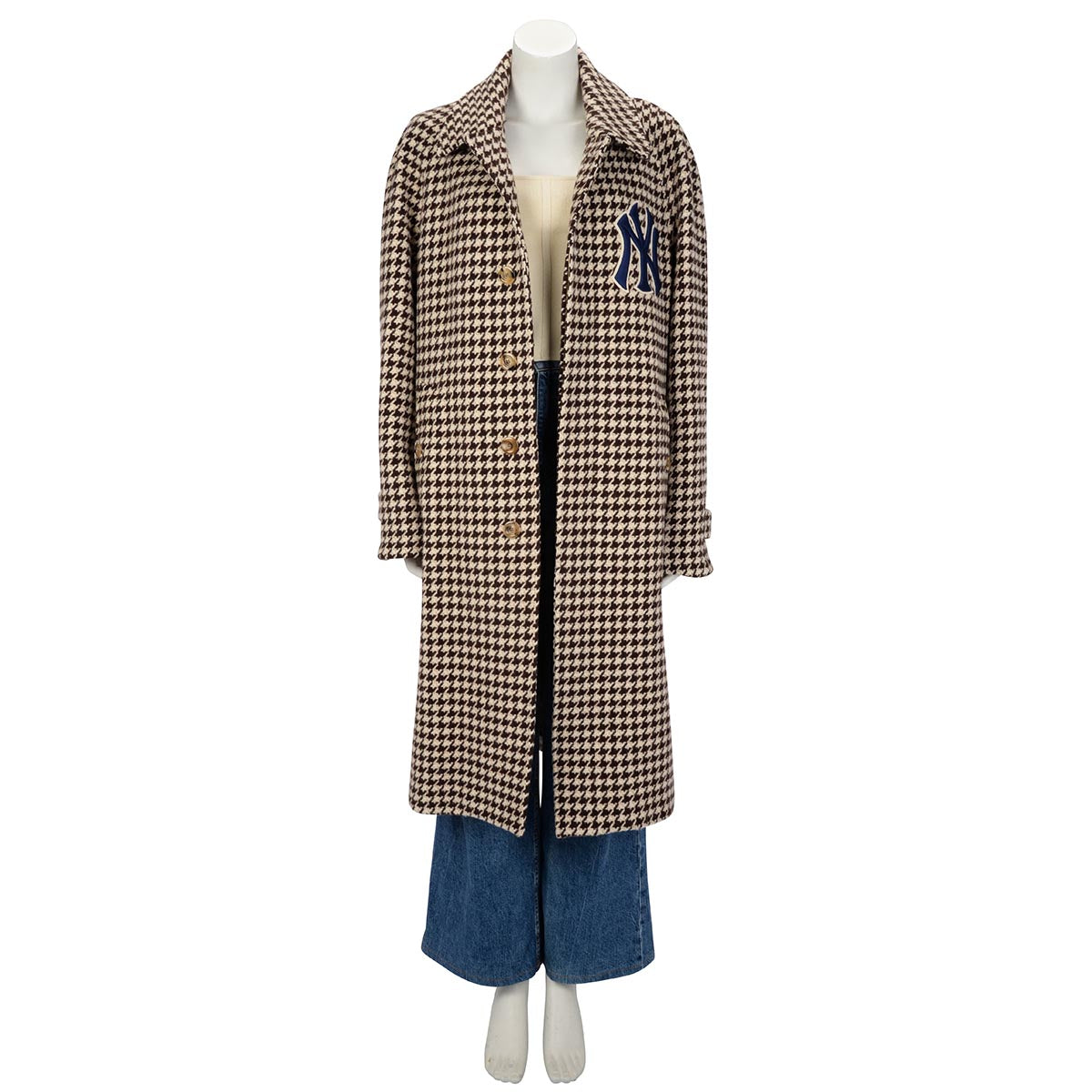 Gucci Brown Houndstooth NY Yankees Coat It 50